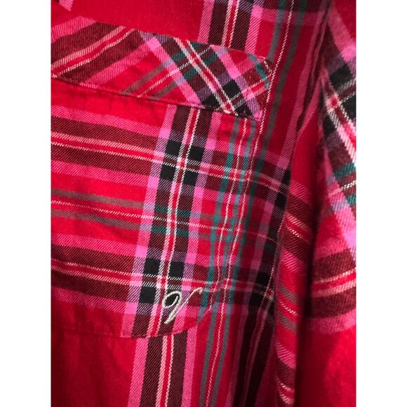 Victoria's Secret Holiday  Metallic  Plaid Flannel Pajama Set Size Large - Picture 3 of 7